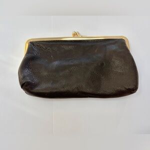Vintage Brown Italian leather coin purse wallet